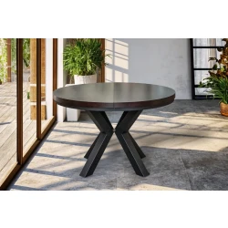 Stół okrągły rozkładany fi 120+ 2 x 40 cm LOFT z designerskimi nogami