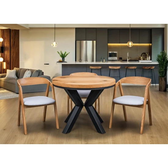 Stół loft x fi 100 + 2×50 + 4 Krzesła X1