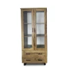 Witryna Karmel 90 cm lite drewno + elementy fornirowane