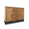 Komoda Karmel 4s4d 140 cm lite drewno + elementy fornirowane