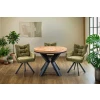 Stół okrągły rozkładany fi 100 + 2 x 50 cm LOFT + 4 Krzesła Ivona