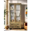 Witryna Karmel 90 cm lite drewno + elementy fornirowane