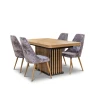 Stół Lamel rozkładany 160/90 +2×40 cm + 4 Krzesła OLO