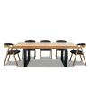 Stół rozkładany 160/90 + 40 cm SJ51 loft + 6 krzeseł X1