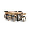 Stół rozkładany 160/90 + 40 cm SJ51 loft + 6 krzeseł X1