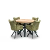Stół okrągły rozkładany fi 100 + 2 x 50 cm LOFT + 4 Krzesła Ivona