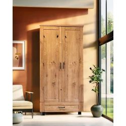 Szafa Karmel 90 cm lite drewno + elementy fornirowane
