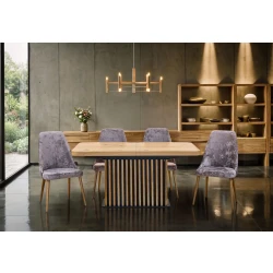 Stół Lamel rozkładany 160/90 +2×40 cm + 4 Krzesła OLO