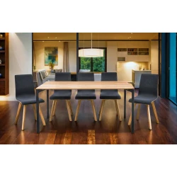 Stół EDGE nierozkładany 160x90 cm + 4 Krzesła LUKA