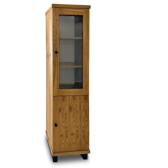 Witryna Karmel 55 cm lite drewno + elementy fornirowane