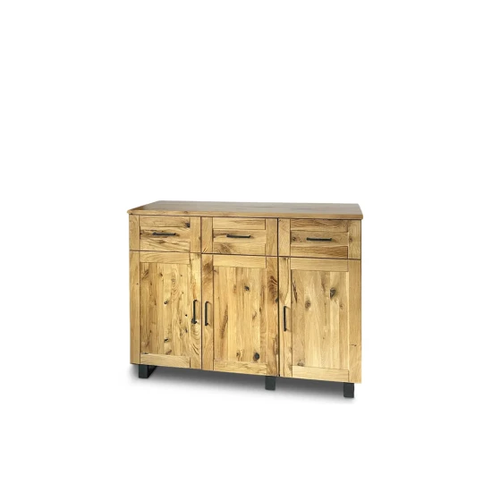 Komoda Karmel 3d3s 140 cm lite drewno + elementy fornirowane