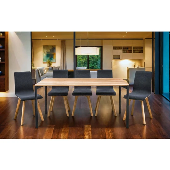 Stół EDGE nierozkładany 160x90 cm + 4 Krzesła LUKA