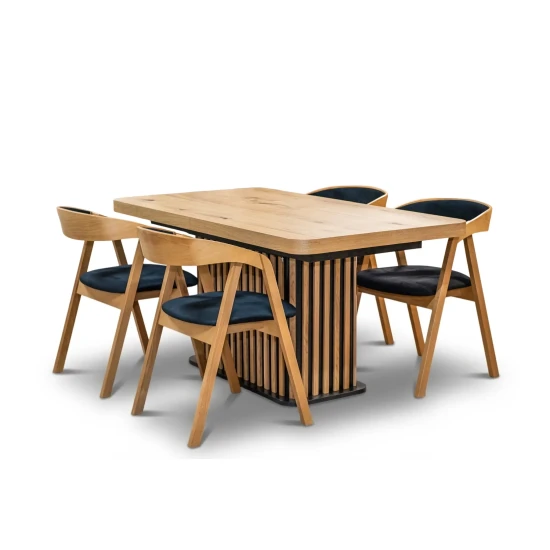 Stół Lamel rozkładany 160/90 +2×40 cm + 4 Krzesła X1