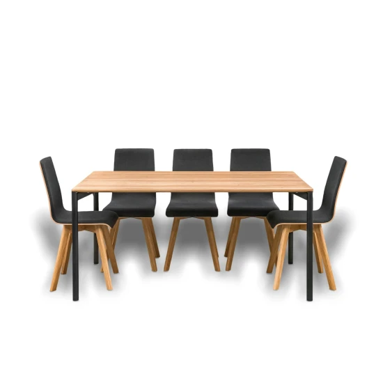 Stół EDGE nierozkładany 160x90 cm + 4 Krzesła LUKA