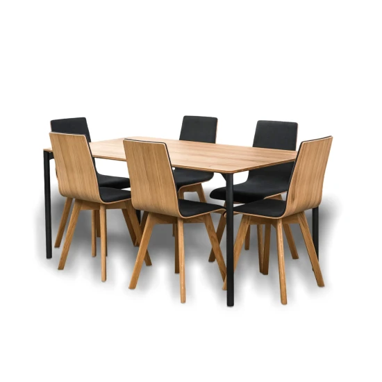 Stół EDGE nierozkładany 160x90 cm + 4 Krzesła LUKA