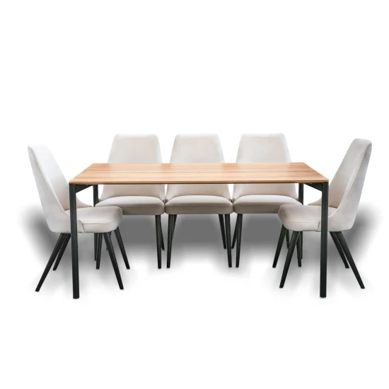 Stół EDGE nierozkładany 160×90 cm + 4 Krzesła OLO