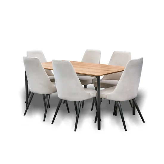 Stół EDGE nierozkładany 160×90 cm + 4 Krzesła OLO
