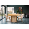 Stół LOFT O Fi 130 cm, rozkładany, wkładka 3x60cm + 6 krzeseł Tokyo