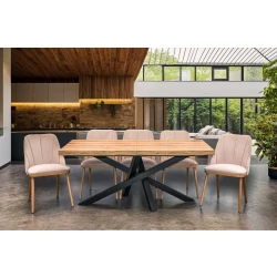 Stół XENO Rozkładany 160/90 + 2×40 + 6 Krzeseł Tokyo