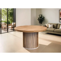 Stół LOFT O Fi 130 cm, rozkładany, wkładka 3x60cm