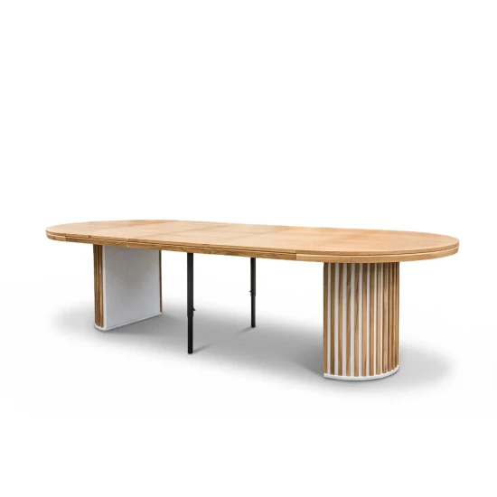 Stół LOFT O Fi 130 cm, rozkładany, wkładka 3x60cm