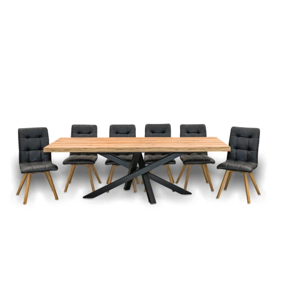 Stół XENO Rozkładany 160/90 + 2×40 + 6 krzeseł KW110