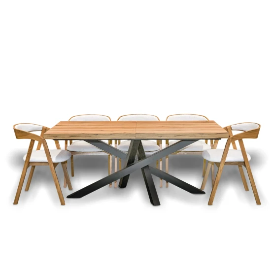 Stół XENO Rozkładany 160/90 + 2×40 + 6 Krzeseł X1