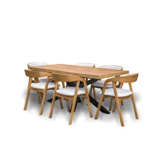 Stół XENO Rozkładany 160/90 + 2×40 + 6 Krzeseł X1