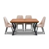 Stół Loft P1 150/100 +4×50 cm + 4 Krzesła Olo