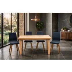 Stół NESTO 140×80 + 40 cm + 6 Krzeseł Luka