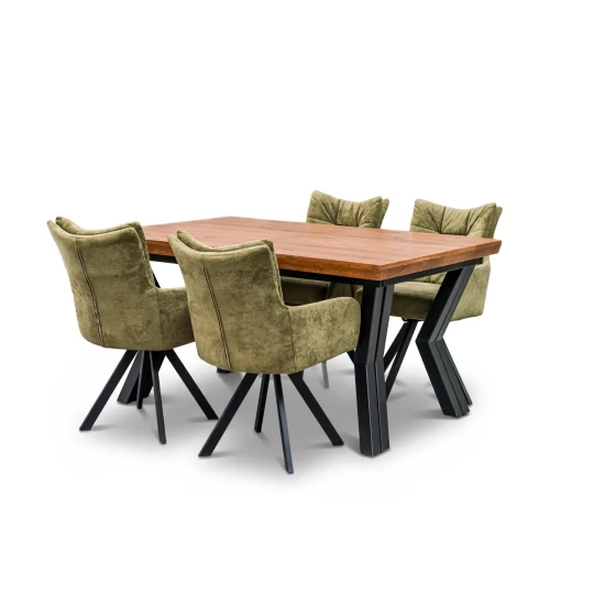 Stół Loft P1 150/100 +4×50 cm + 4 Krzesła Ivona